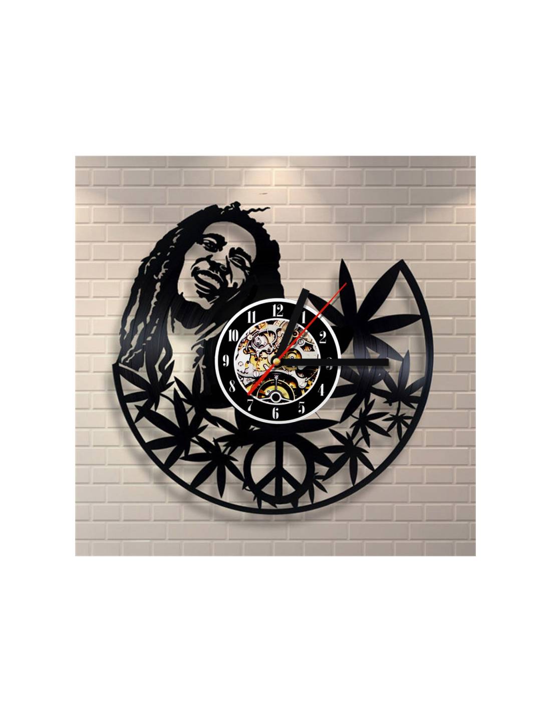 Horloge en disque vinyle 33 tours thème Bob Marley - L'Atelier d'Ombeline
